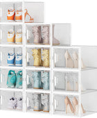 Almacenamiento de zapatos, paquete de 12 organizadores de zapatos grandes para...