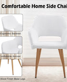 Sillas de comedor de piel sintética blanca, sillas laterales de mediados de