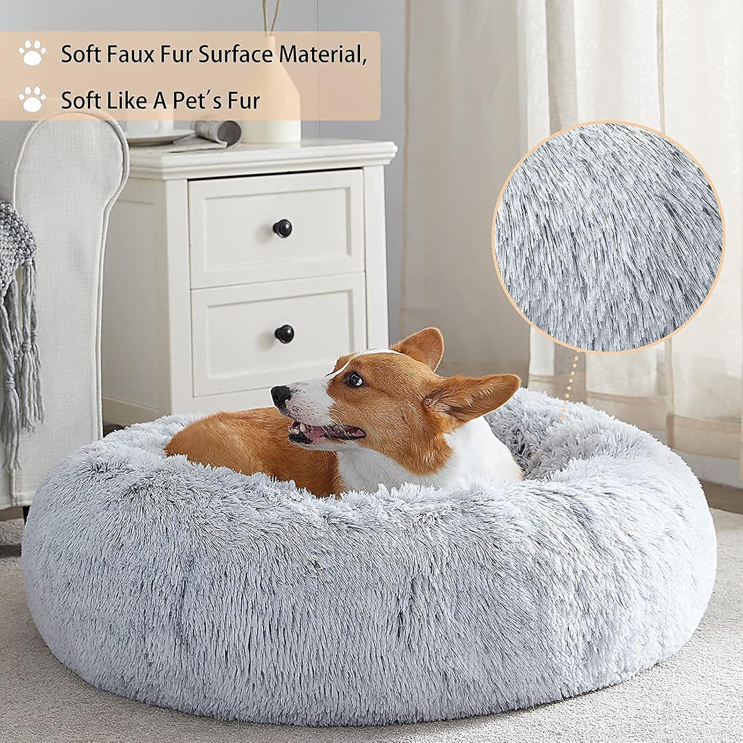 WNPETHOME - Cama calmante para perros y gatos, anti-ansiedad, de piel...