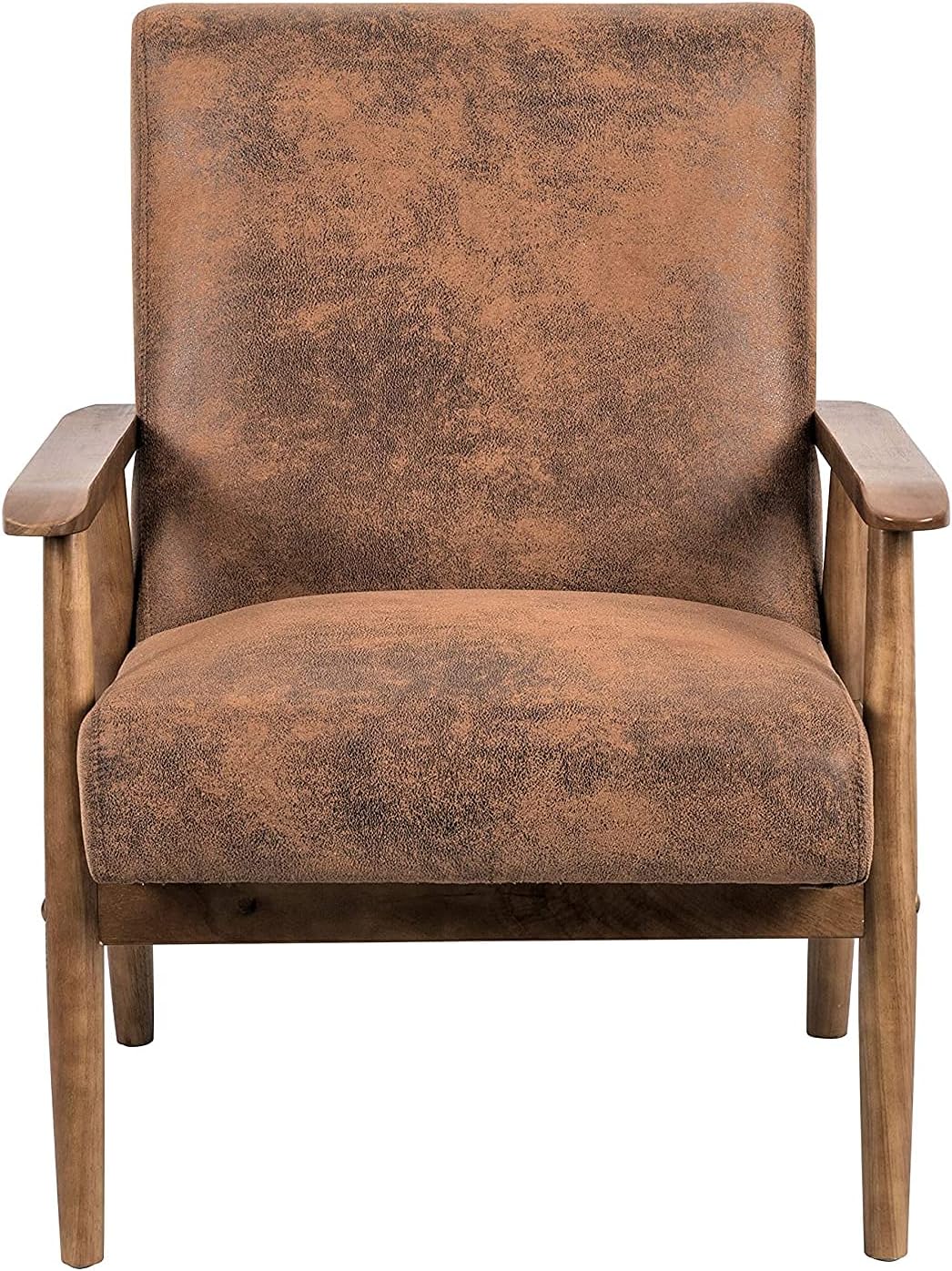Barlow - Silla decorativa moderna vintage, sillón de microfibra con aspecto de...
