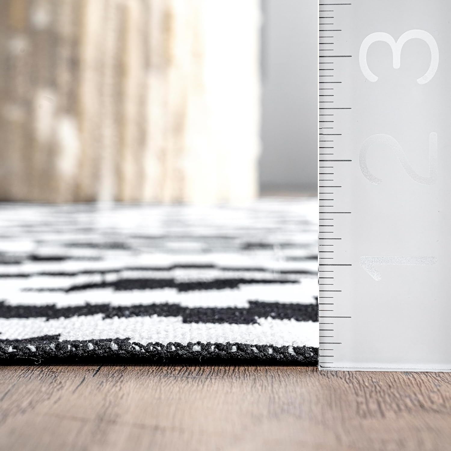 Kellee Alfombra ultra fina lavable a máquina, diseño de diamantes modernos, 2