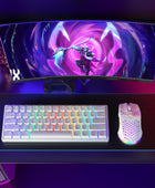 SM600 - Ratón inalámbrico blanco para juegos, 8000 DPI Tri-Modos BT5.1Tipo-C...