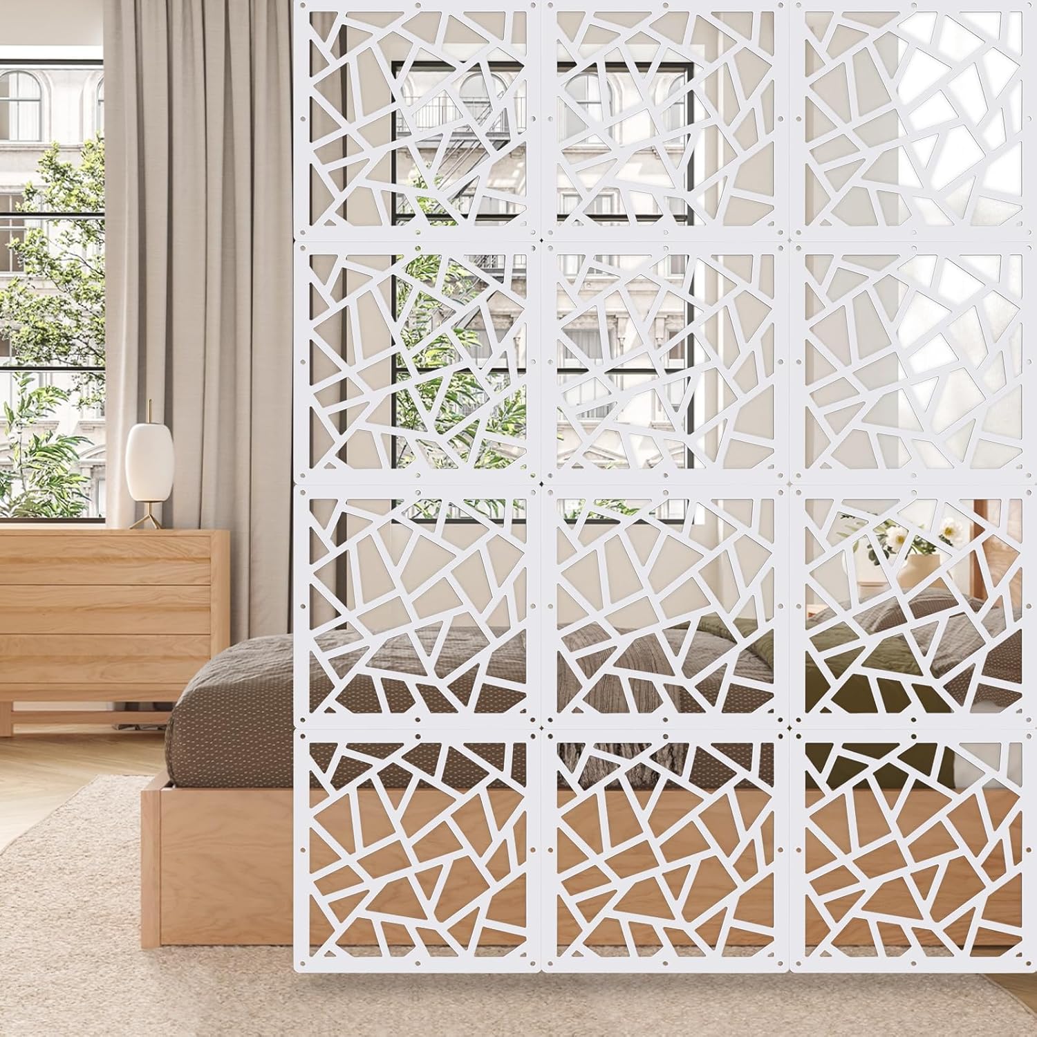 12 paneles divisores de habitación para colgar, separadores de pantalla de...
