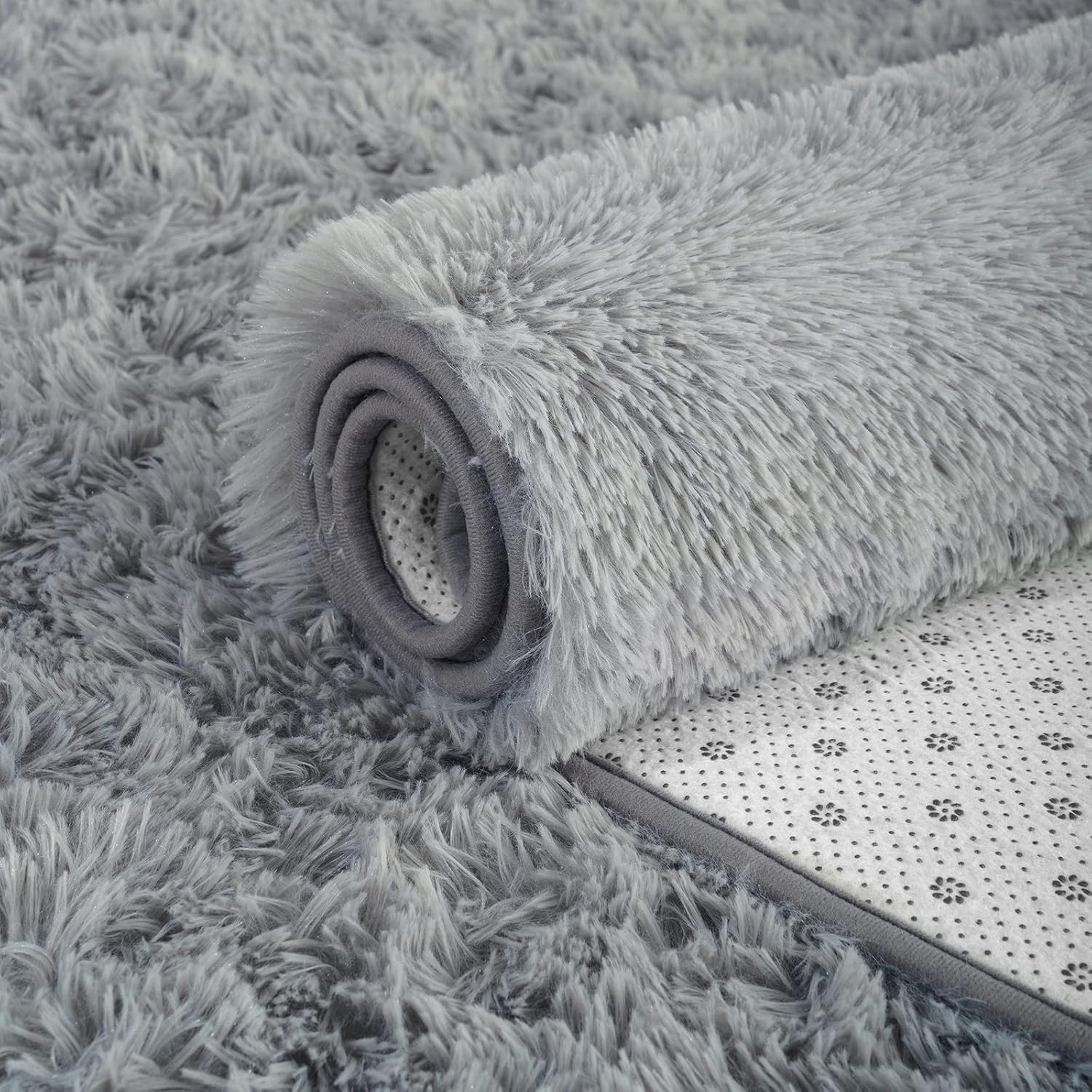 ISEAU Alfombra ovalada esponjosa, moderna alfombra de felpa lanuda para...