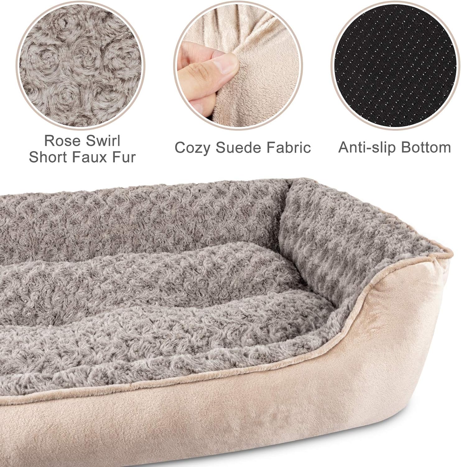 JOEJOY - Cama rectangular para perros grandes, medianos y pequeños, lavable a...