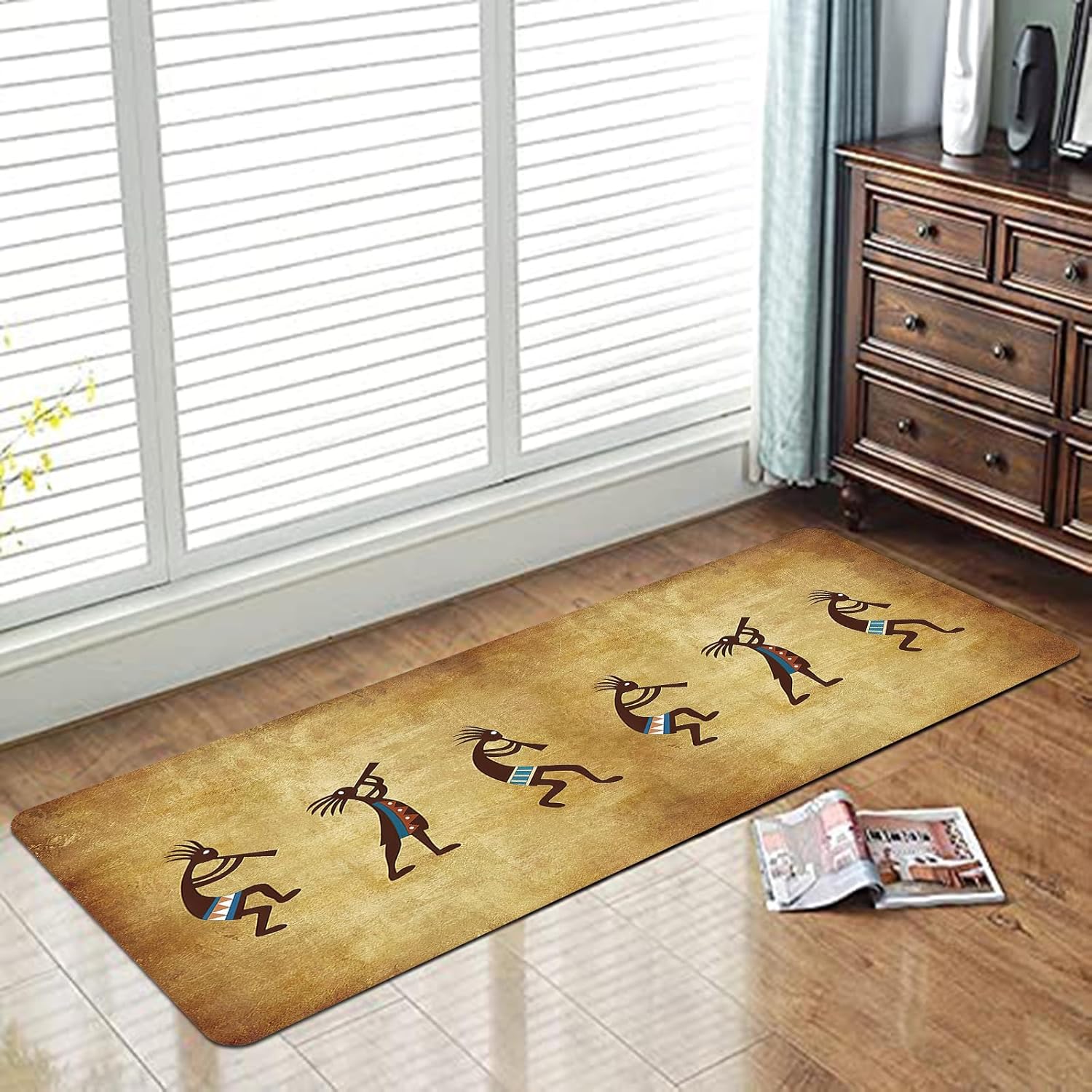 Alfombra de pasillo larga rústica del suroeste para pasillo, alfombra de área
