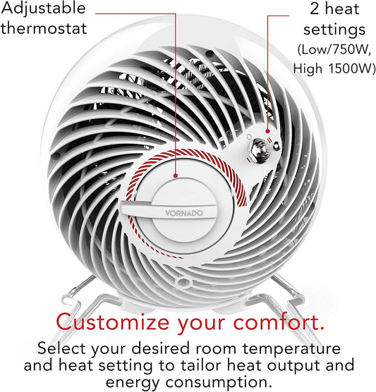 Vornado Pivot Heat - Calentador eléctrico con 20 grados de inclinación,...