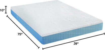 Colchón de espuma viscoelástica con infusión de gel ventilado de 10 pulgadas,