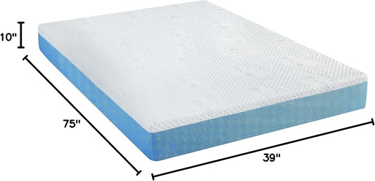 Colchón de espuma viscoelástica con infusión de gel ventilado de 10 pulgadas,