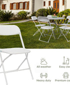 Paquete de 10 sillas plegables de plástico blanco, sillas portátiles de fiesta,...