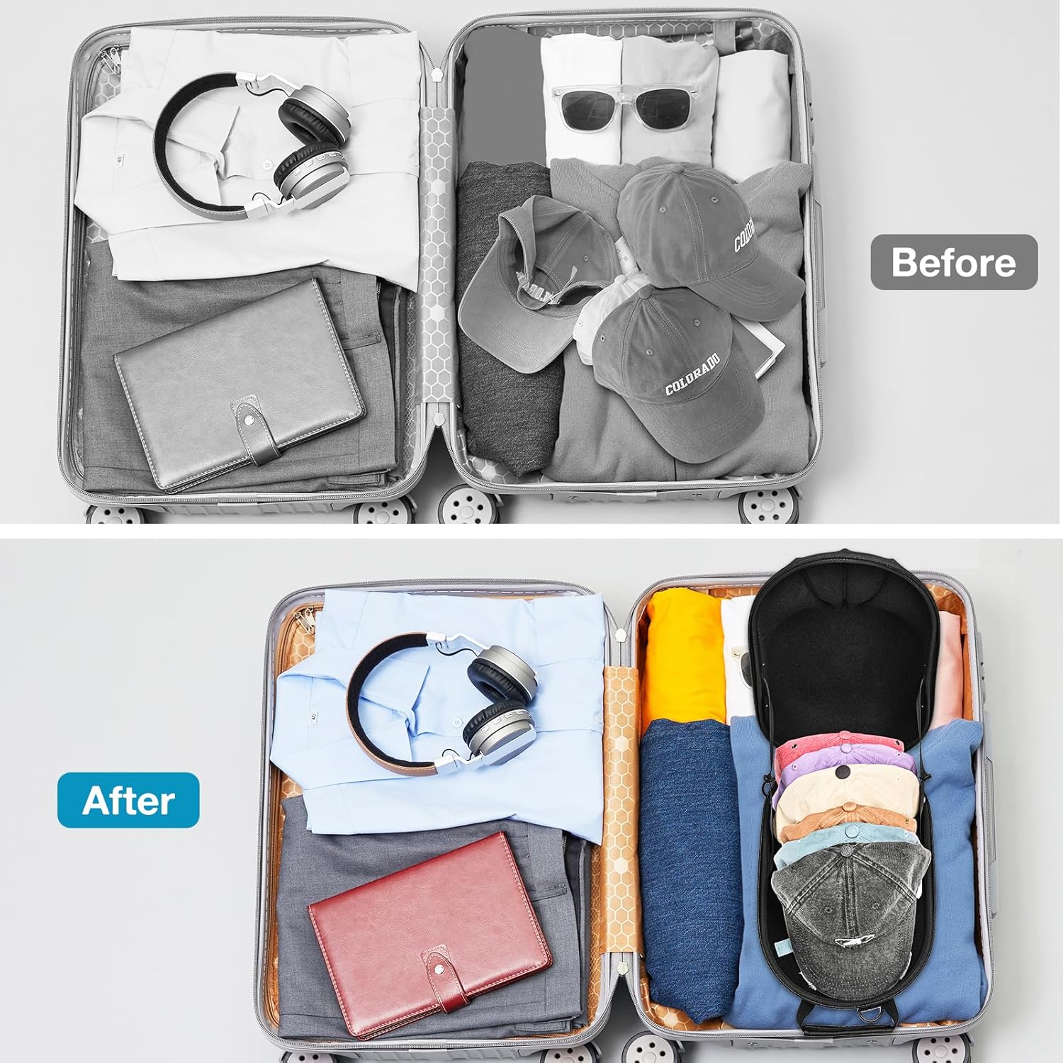 ProCase Estuche rígido de viaje para gorros, bolsa de almacenamiento para 5-6...