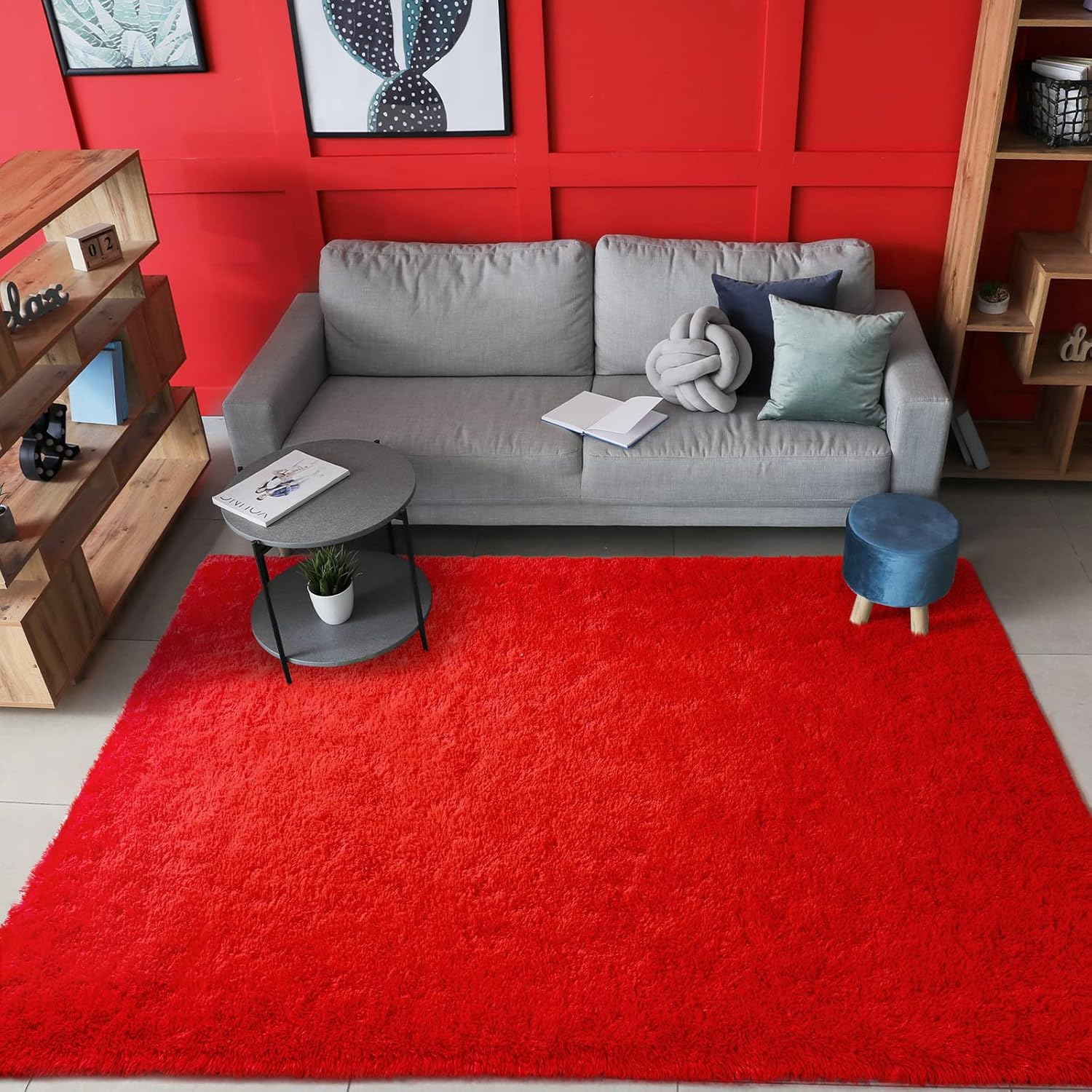 Alfombra suave y esponjosa moderna para dormitorio, sala de estar, lindas y