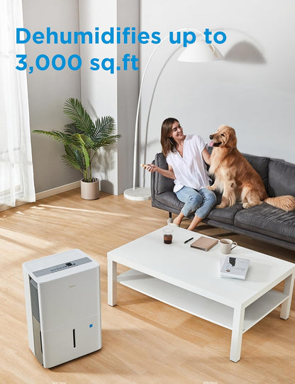 Deshumidificador certificado Energy Star de 3000 pies cuadrados con filtro de