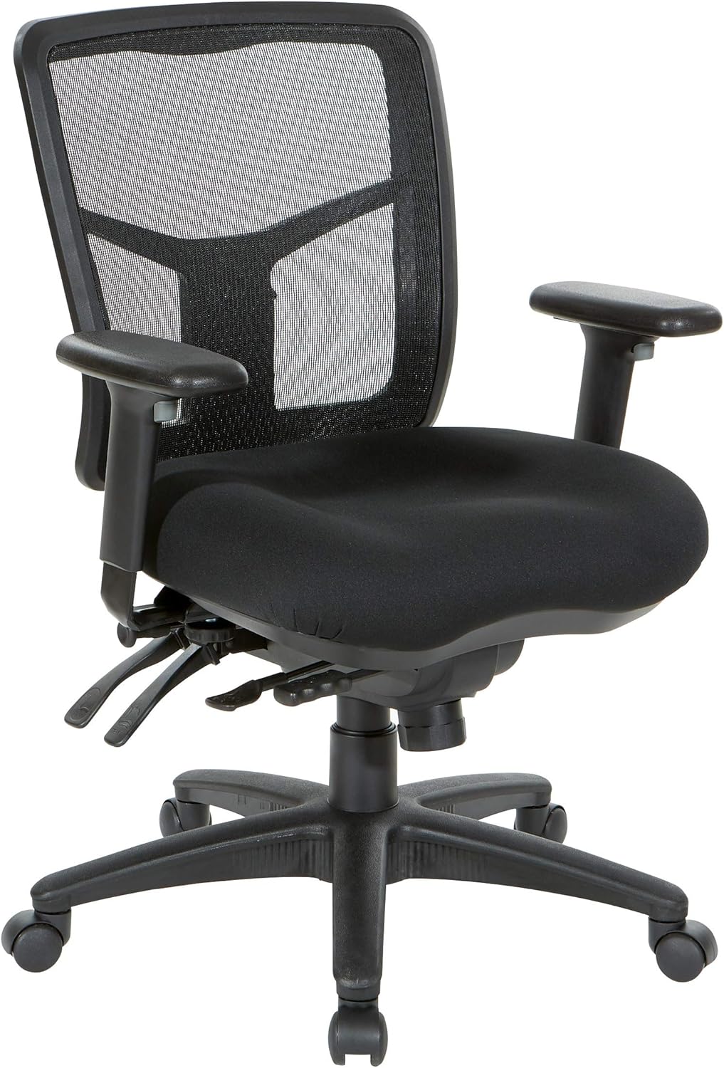 Asiento de respaldo alto Office Star ProGrid con brazos ajustables y deslizador...