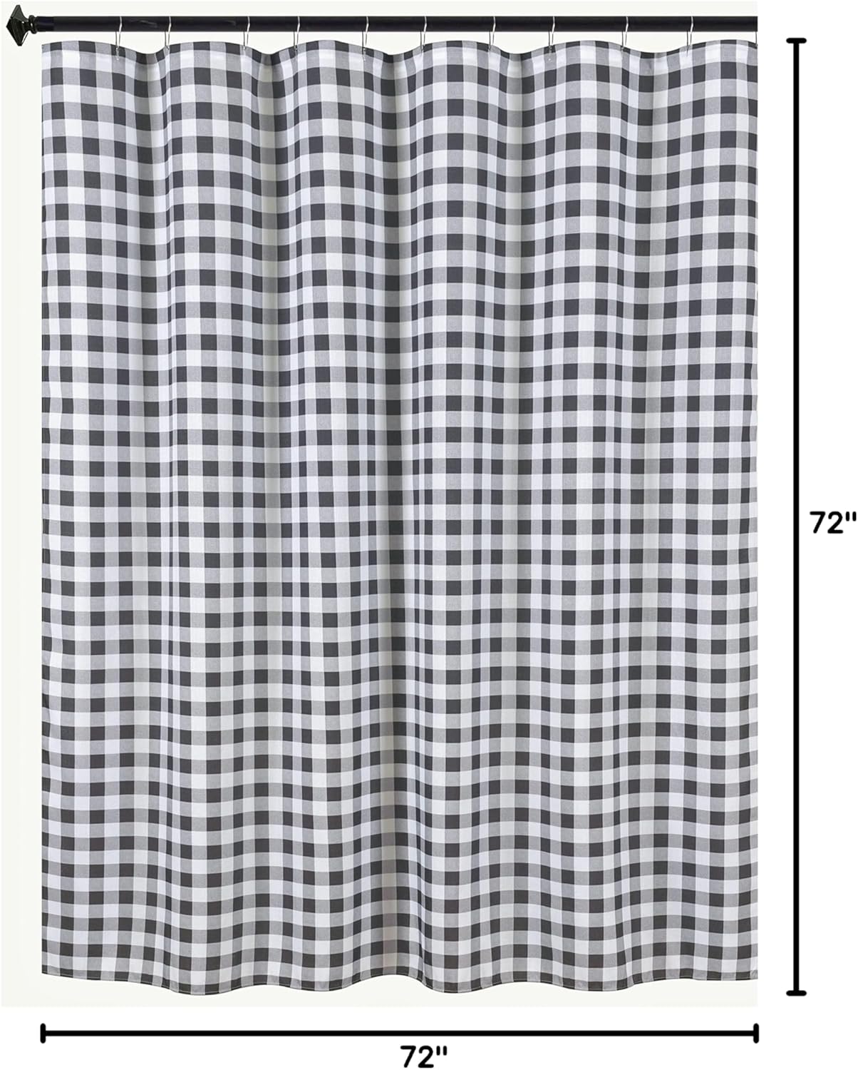 Biscaynebay - Cortinas de tela texturizada a cuadros para baño