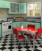 Telón de fondo retro de tela de 7 x 5 pies para fotografía interior, cocina,...