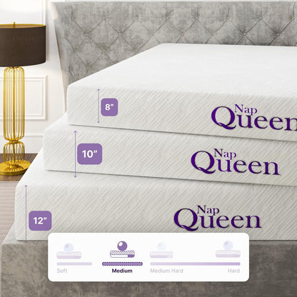 Colchón de espuma viscoelástica firme, tamaño Queen, tela de bambú, de 8