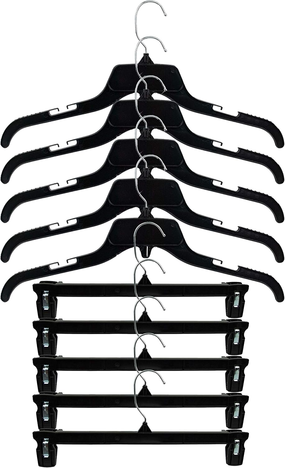 HangOn Combo Set de perchas de plástico reciclado para camisas y pantalones, 17...