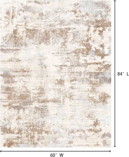 Alfombra de área para sala de estar 5 x 7 de interior, suave, esponjosa,...