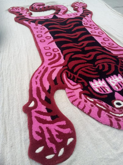 Alfombra antideslizante con estampado de tigre tibetano para decoración del
