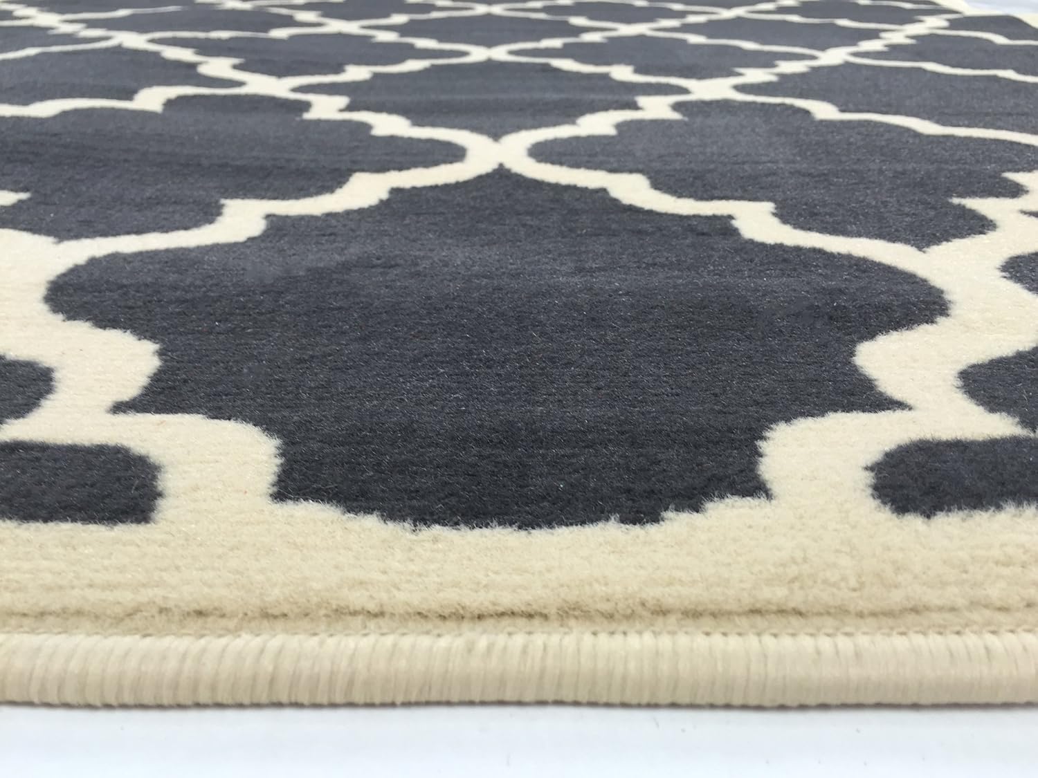 Tapete moderno con diseño enrejado de la colección Modela Sintético Gris oscuro