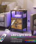 Mesitas de noche con estación de carga, mesita de noche con luces LED, mesa...