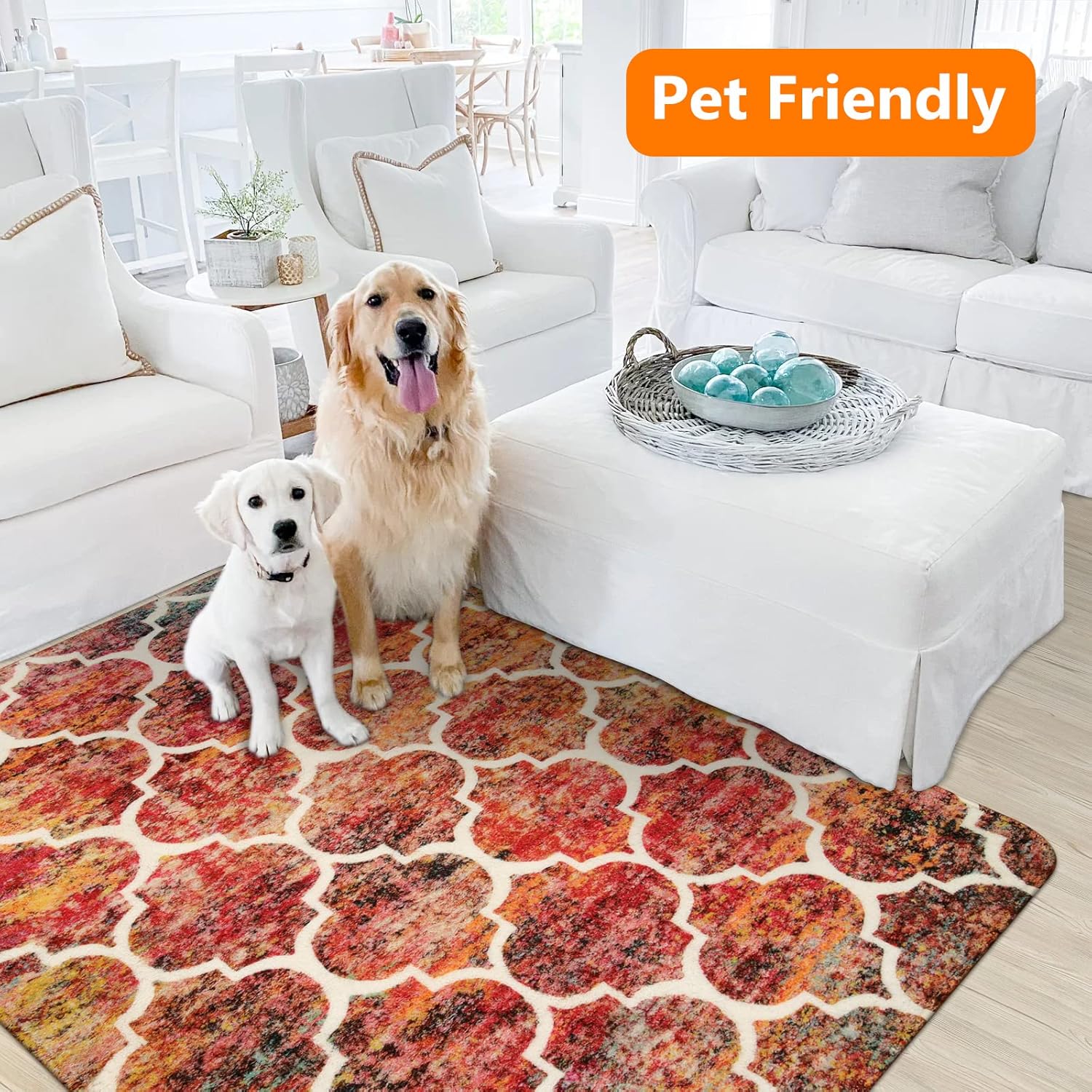 Lahome - Alfombra marroquí, lavable, antideslizante, decorativa, pequeña,...