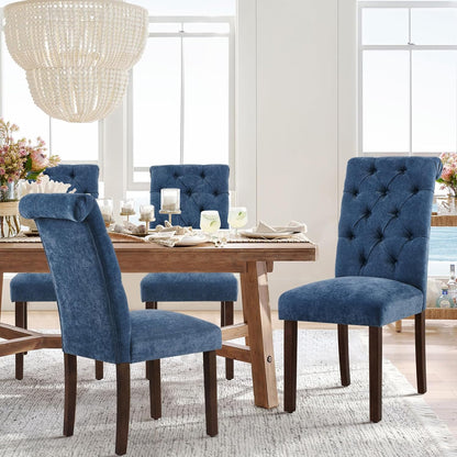 COLAMY Parsons Juego de 4 sillas de comedor con botones capitoné, sillas de