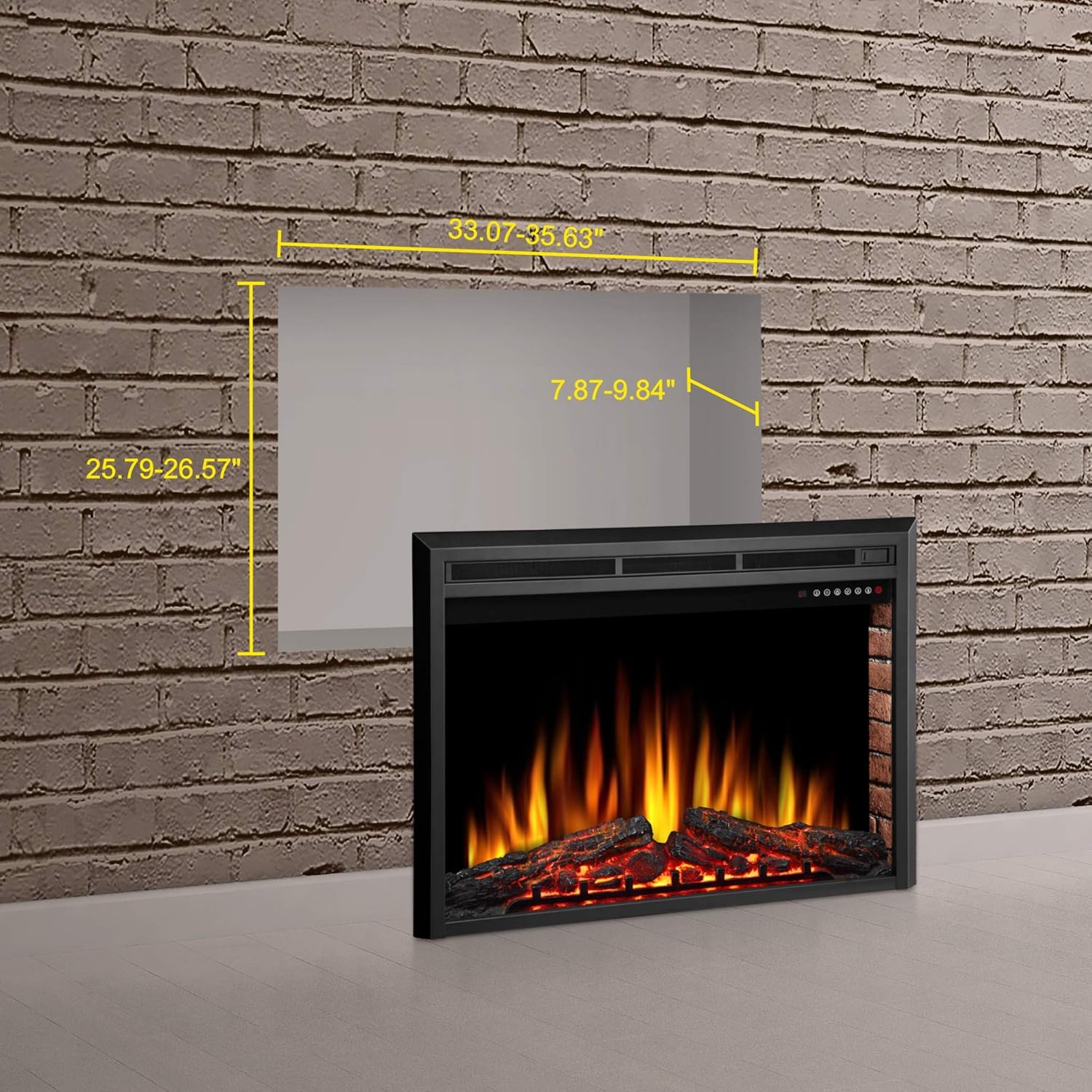 Inserto de chimenea eléctrica de 36 pulgadas, calentador de chimenea eléctrico