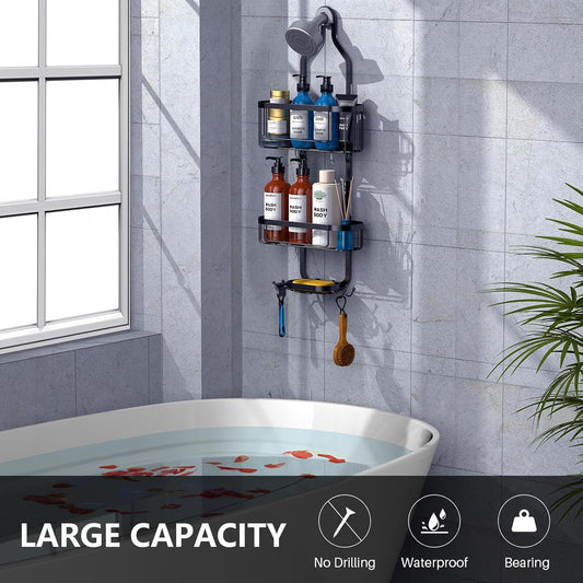 Kadolina Organizador de ducha colgante para baño, cesta de almacenamiento para...