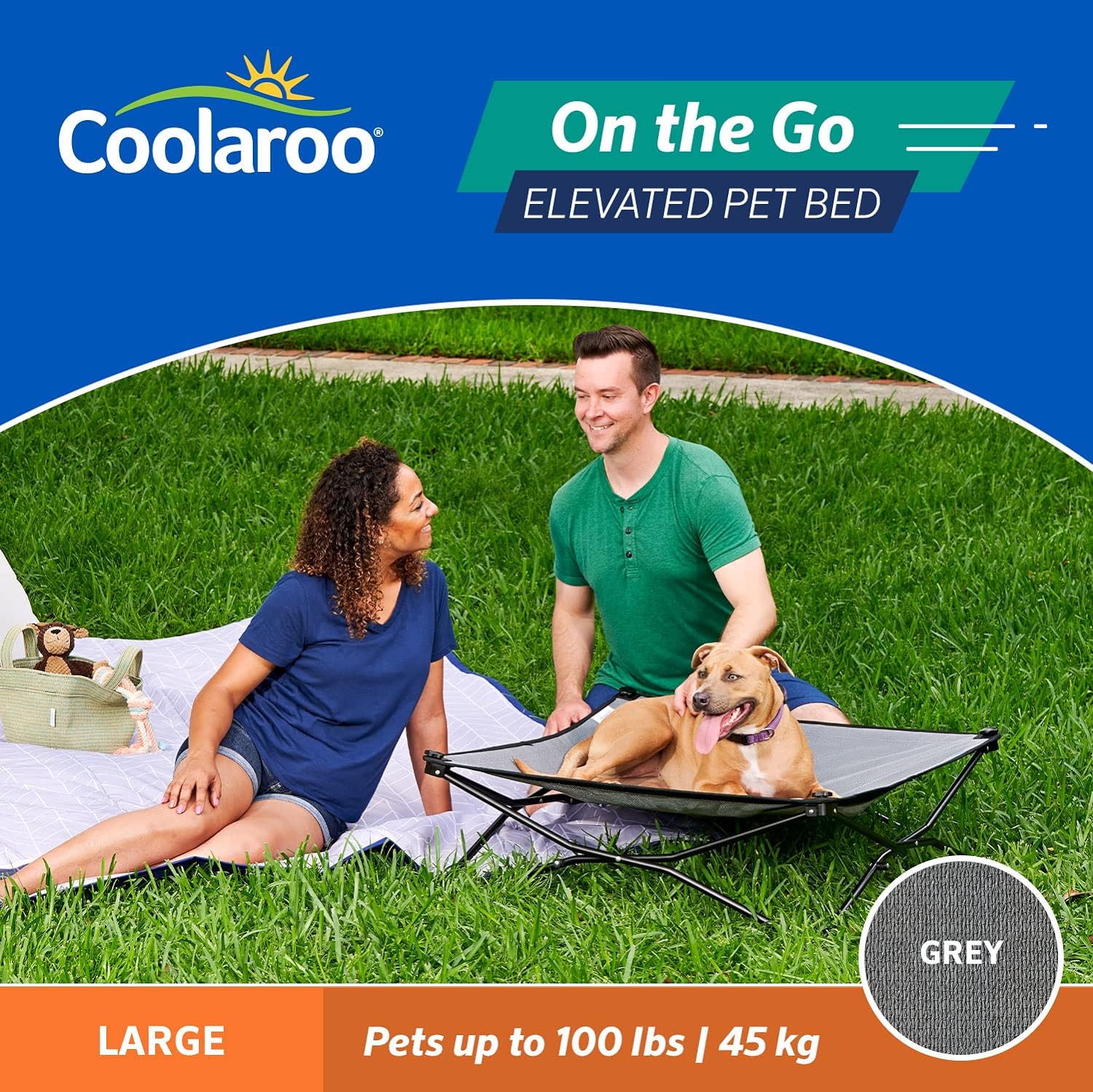 Coolaroo On The Go - Cama elevada refrescante para perros, portátil para viajes...