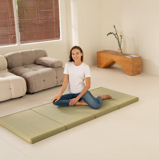 Tatami Mat Colchón grueso japonés para piso, cama individual de tatami de
