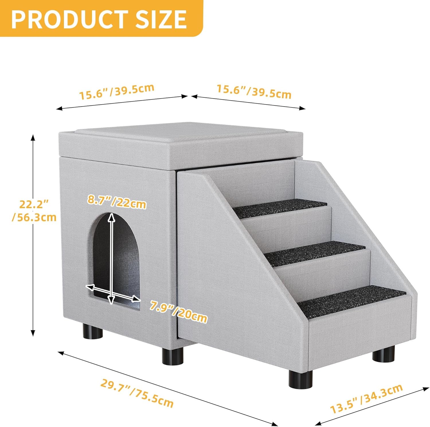 DWVO Escaleras plegables para perros pequeños, ventana de gato con escaleras,...