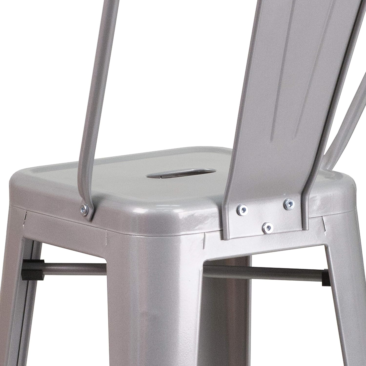 Taburete Flash Furniture de bar, hecho de metal para interior y exterior,...