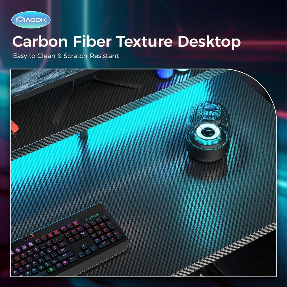 Escritorio Para Computadora, Escritorio Para Juegos De 48 Pulgadas Con Luces LED,AODK,Negro