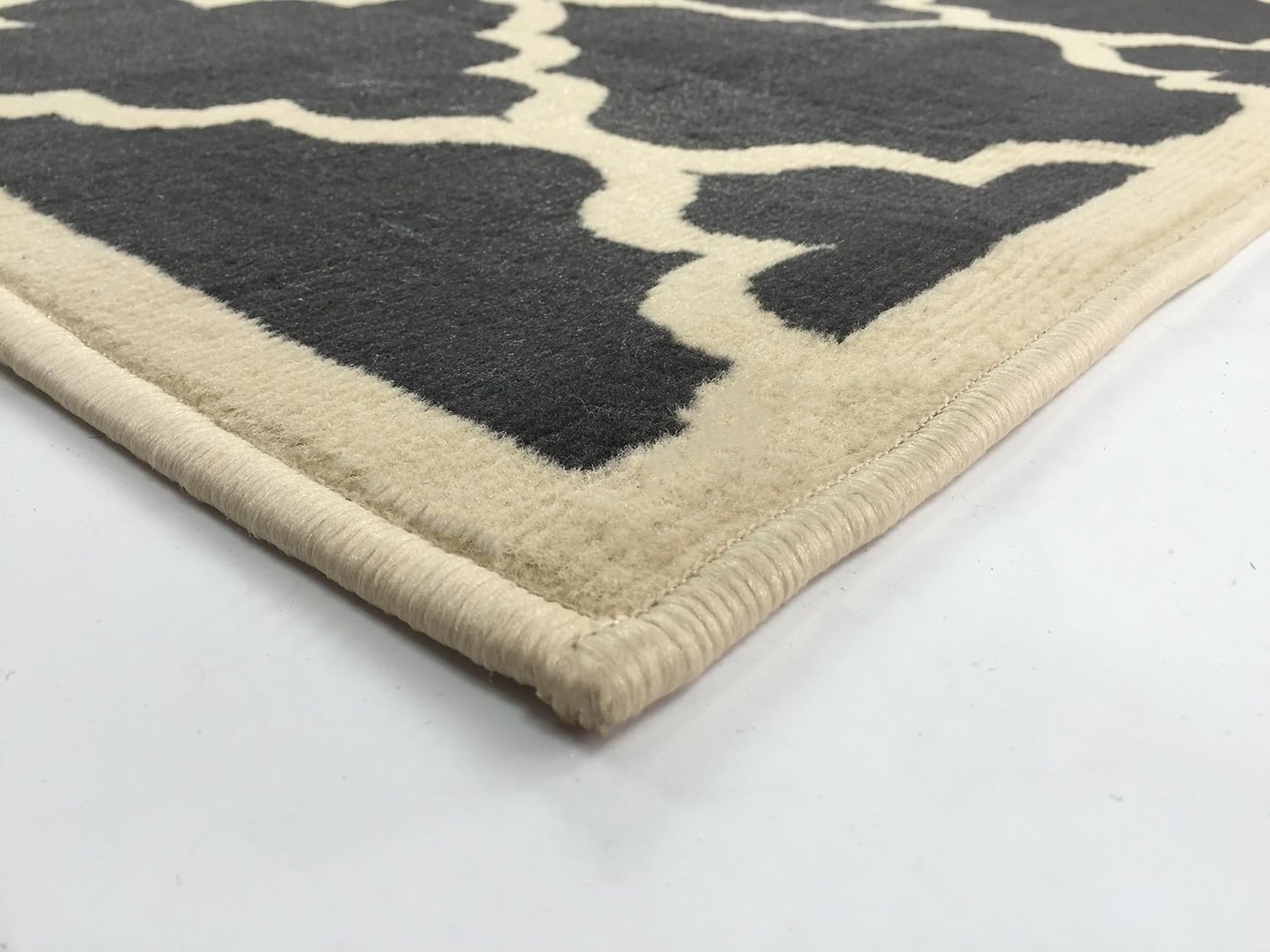 Tapete moderno con diseño enrejado de la colección Modela Sintético Gris oscuro