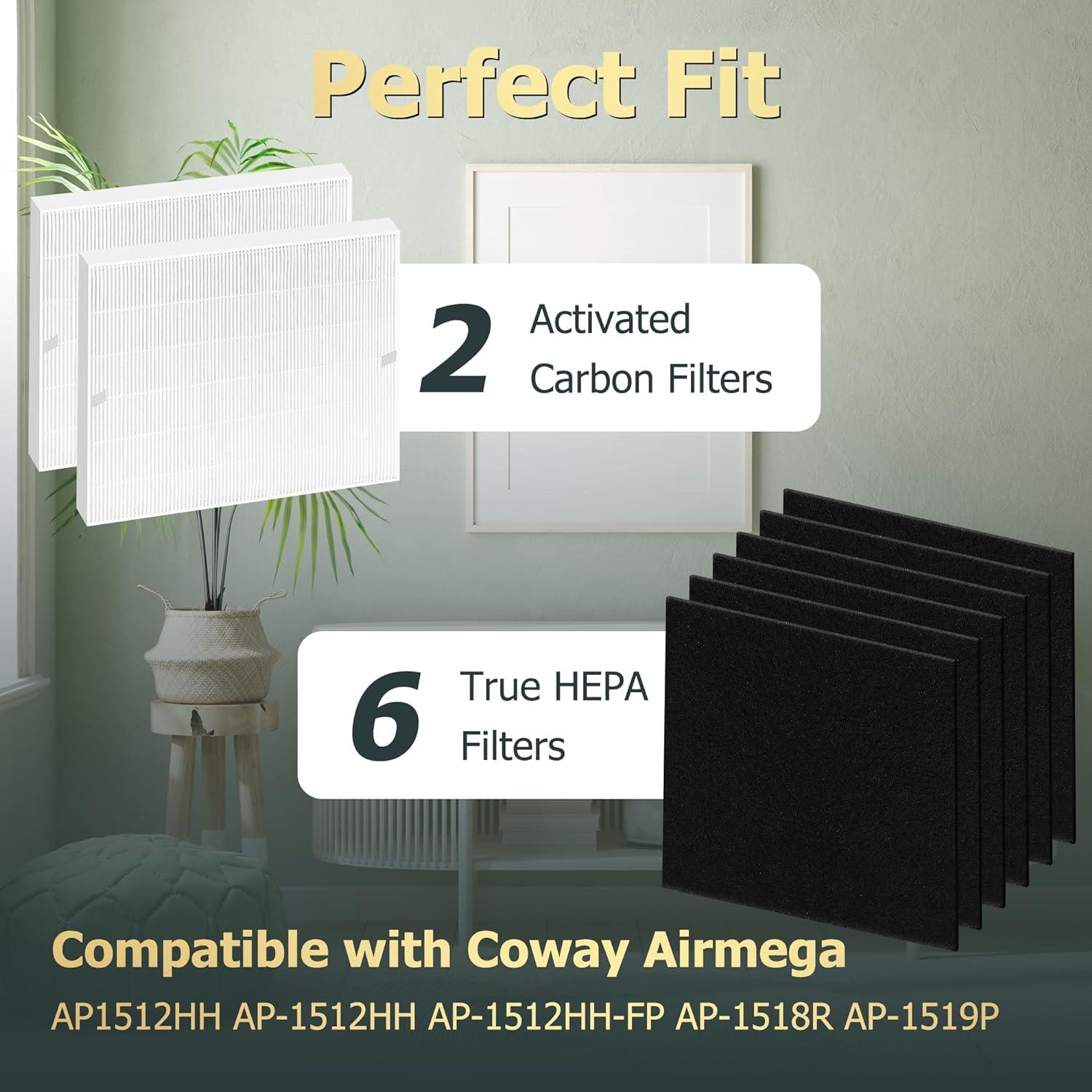 AP-1512HH Filtro de repuesto para Coway Airmega serie 656.2 ft AP-1512HH-FP