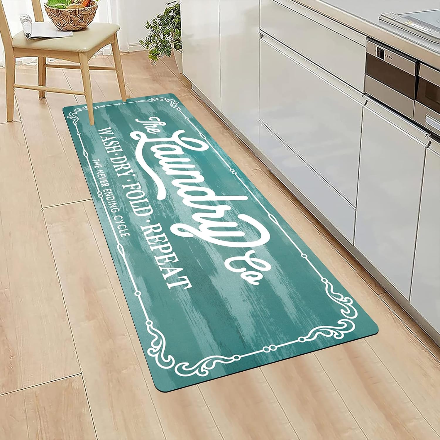 Pauwer Alfombra de estilo rústico de 20 x 48 pulgadas, antideslizante, para...