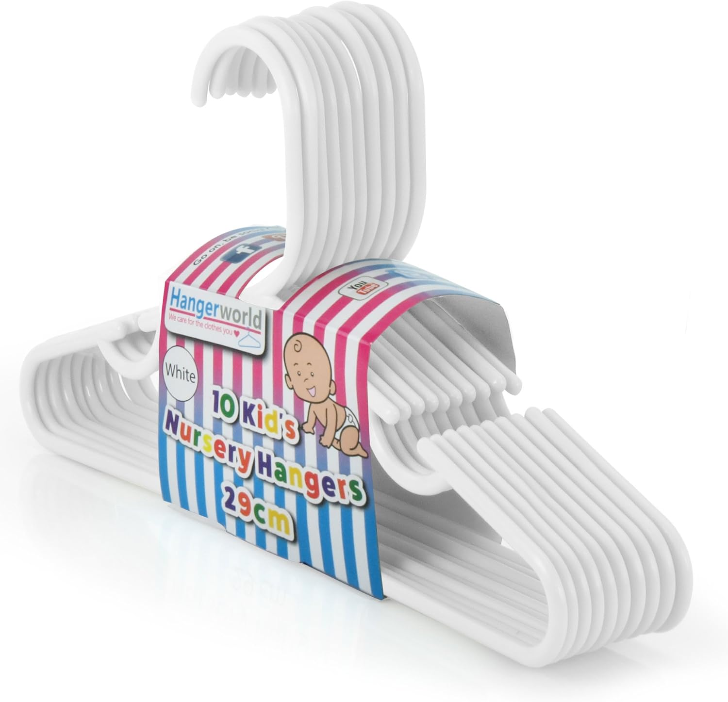 HANGERWORLD Perchas para guardería y armario infantil (20 unidades, color...
