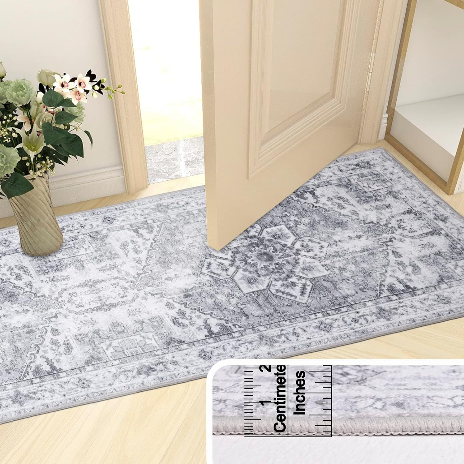 Alfombra lavable de 2 x 10 pies, para pasillo, lavandería, cocina, entrada,