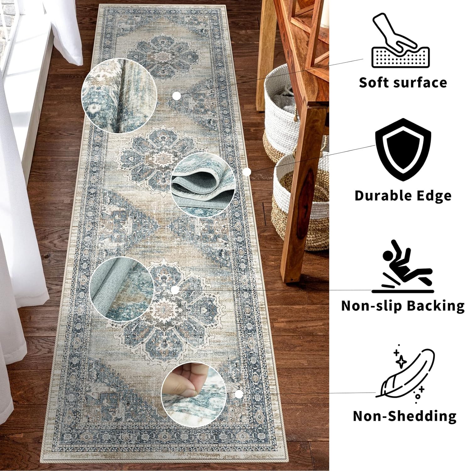 YOUFORTONG Alfombra de cocina suave antideslizante con parte trasera de goma...