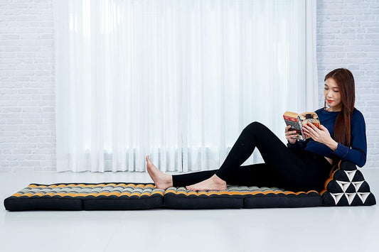 Cómodo colchón japonés de suelo, cama tailandesa con cojín triangular, colchón