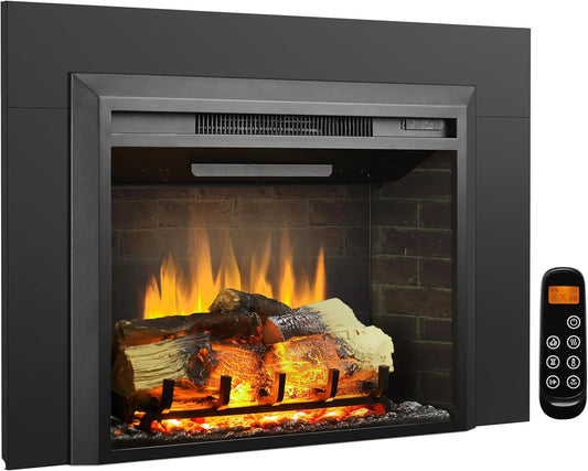 LegendFlame Carl 28 pulgadas con kit de molduras, inserto de chimenea