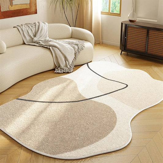 Alfombras modernas de lana suave para sala de estar, dormitorio, forma...