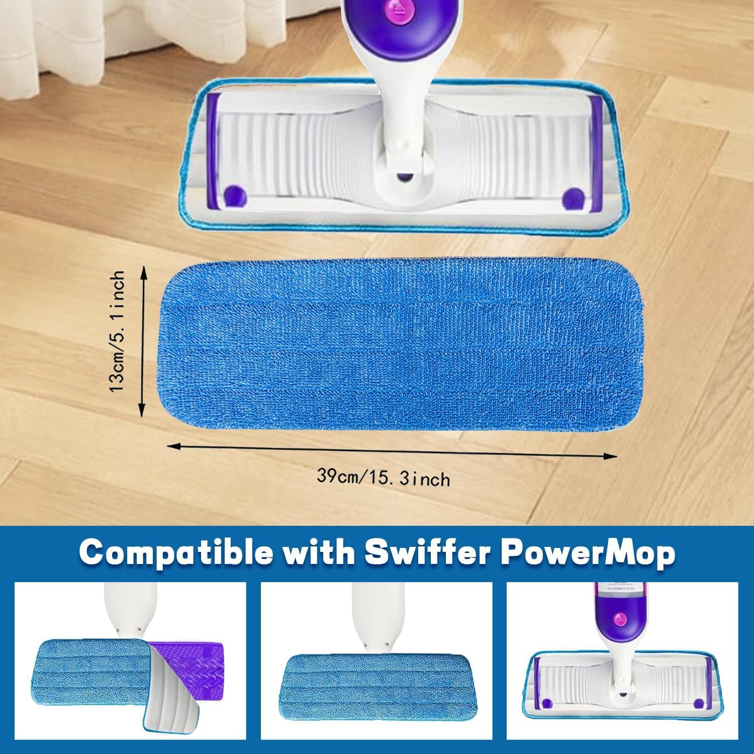 Paquete de 6 almohadillas de repuesto para trapeador compatibles con Swiffer...