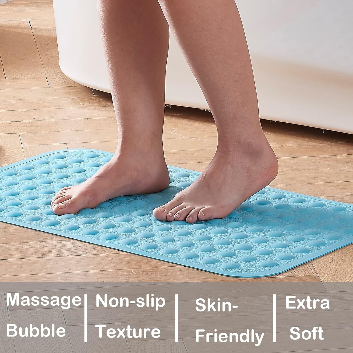 Yanzifly Tapete de baño antideslizante para bañera de silicona, suave y seguro,...
