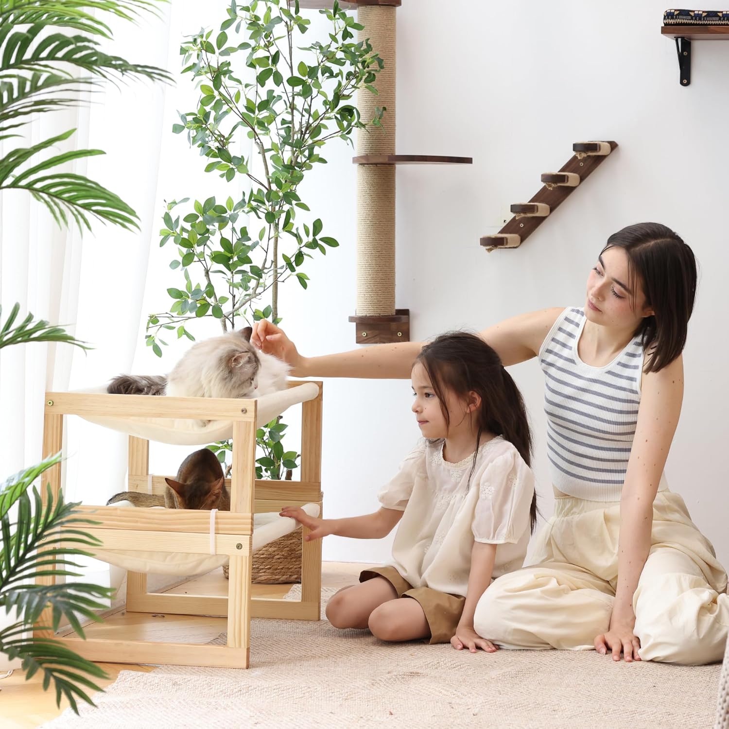 FUKUMARU Cama para gatos, camas de terciopelo de felpa para gatos de interior,...