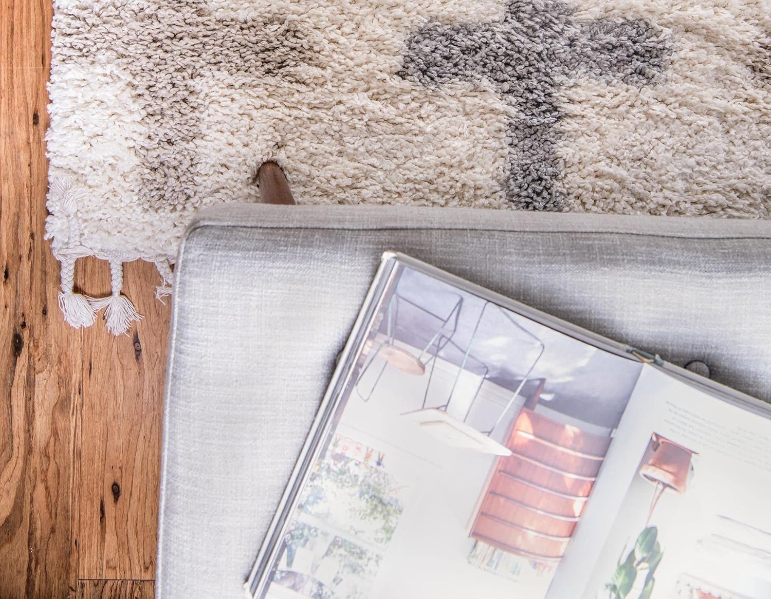 Rugs.com Athena Shag Collection Alfombra  8 x 10 pies, alfombra de pelo marfil...