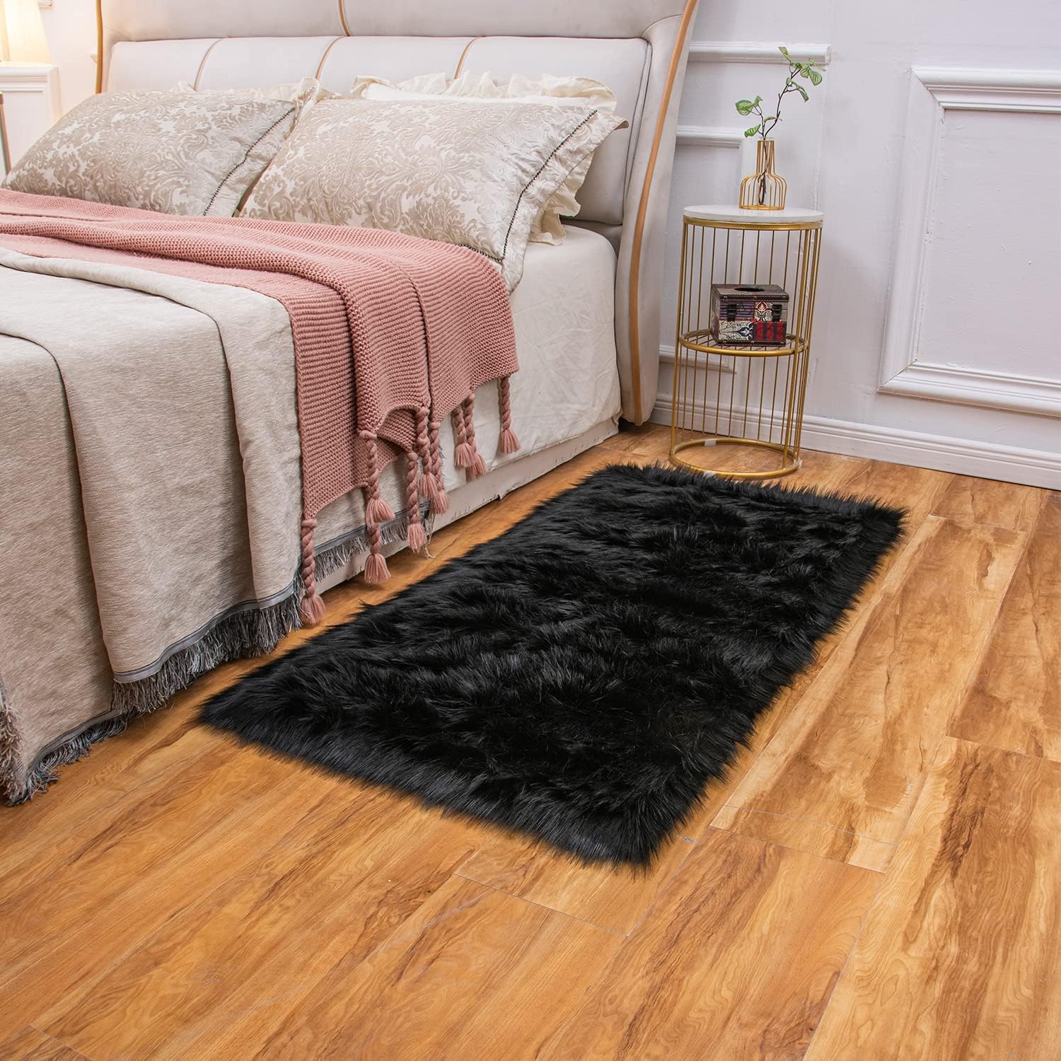 Alfombra de pelo sintético ultrasuave y esponjosa para sofá, sala de estar