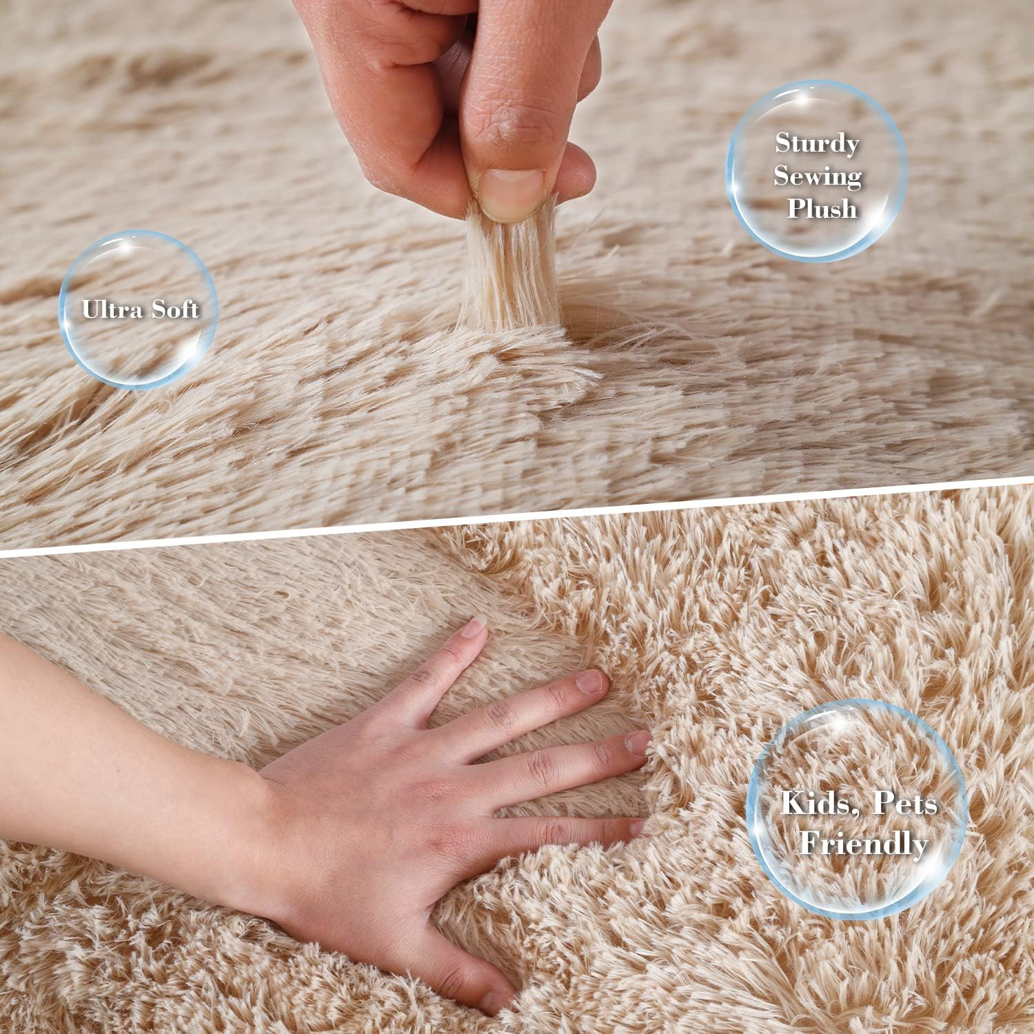 Alfombras beige para sala de estar, ultra suaves para interiores, de 5x7 pies,...